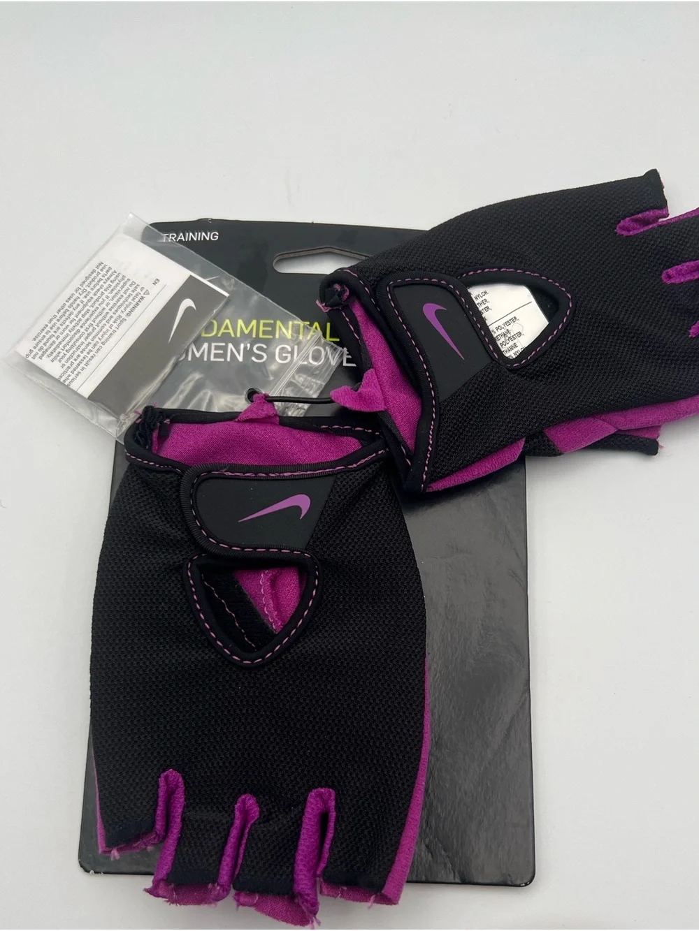 Nike Women's Fingerless Training Gloves - Magenta and Black